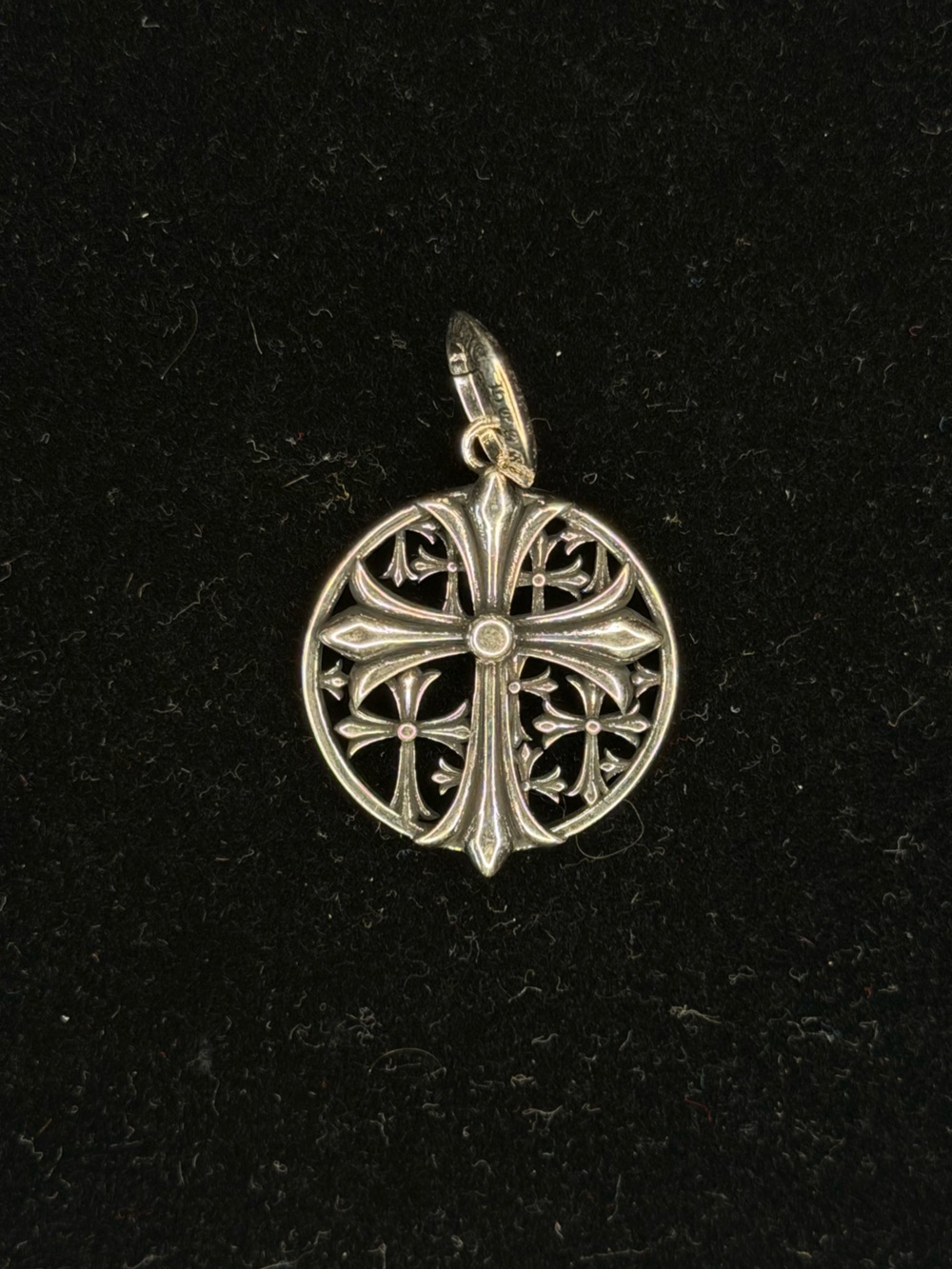 Chrome Hearts Floral Cross Circle Multi Stack Tag Unisex Pendant